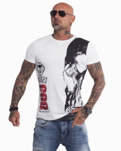 Pánské triko Yakuza SKULL TSB 12015 white
