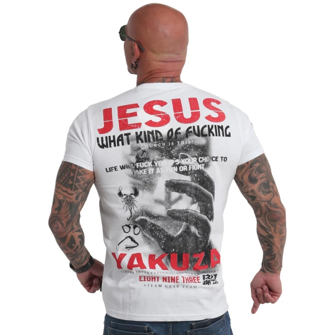 Pánské triko Yakuza JESUS TSB 19029 white