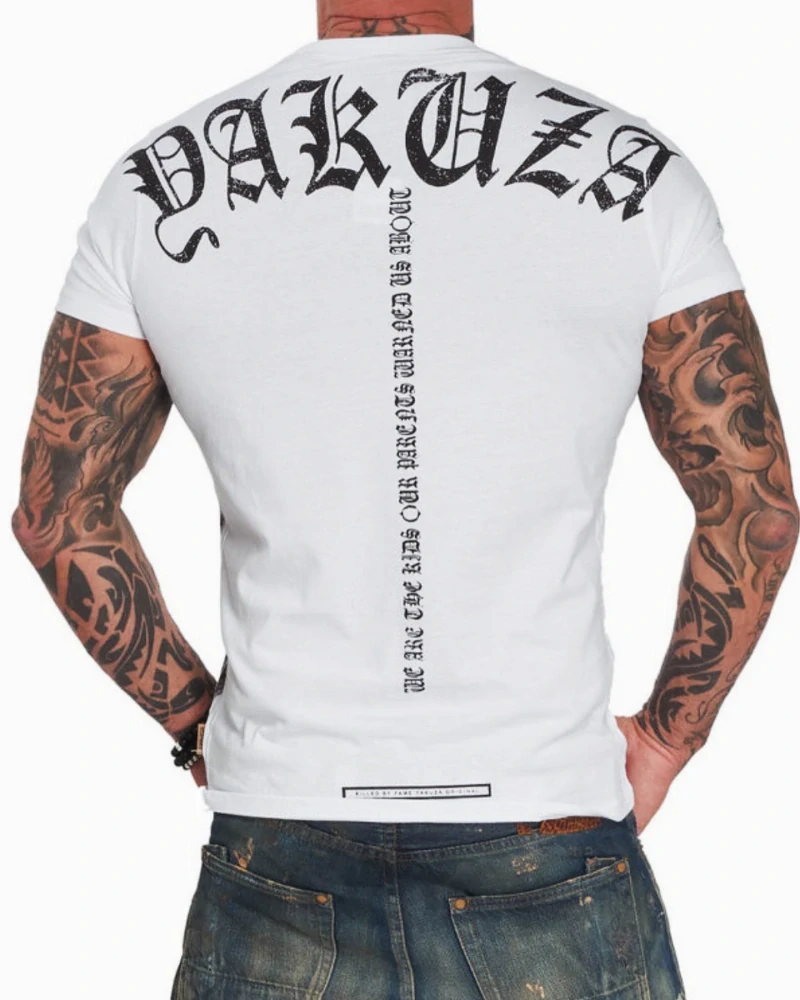 Pánské triko Yakuza SKULL TSB 12015 white