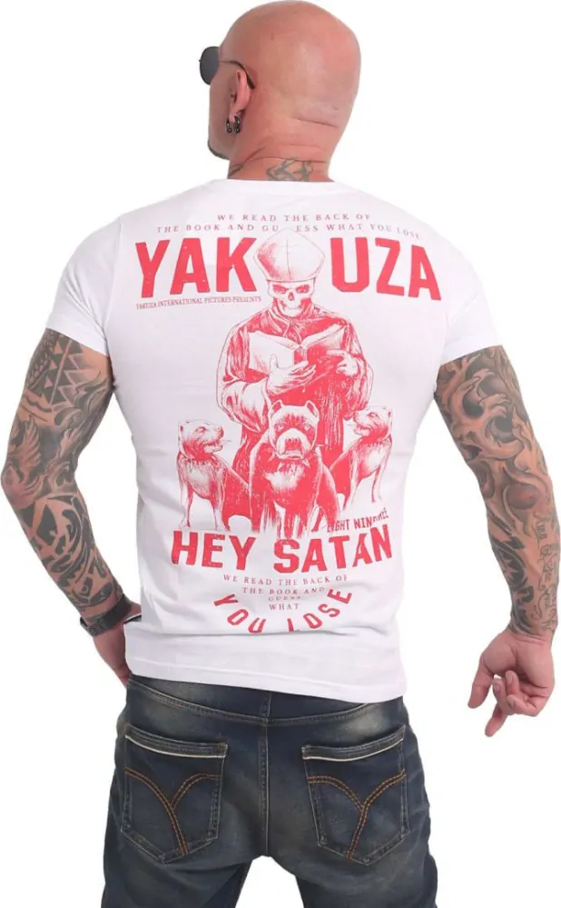 Pánské triko Yakuza Hey Satan TSB 17023 white