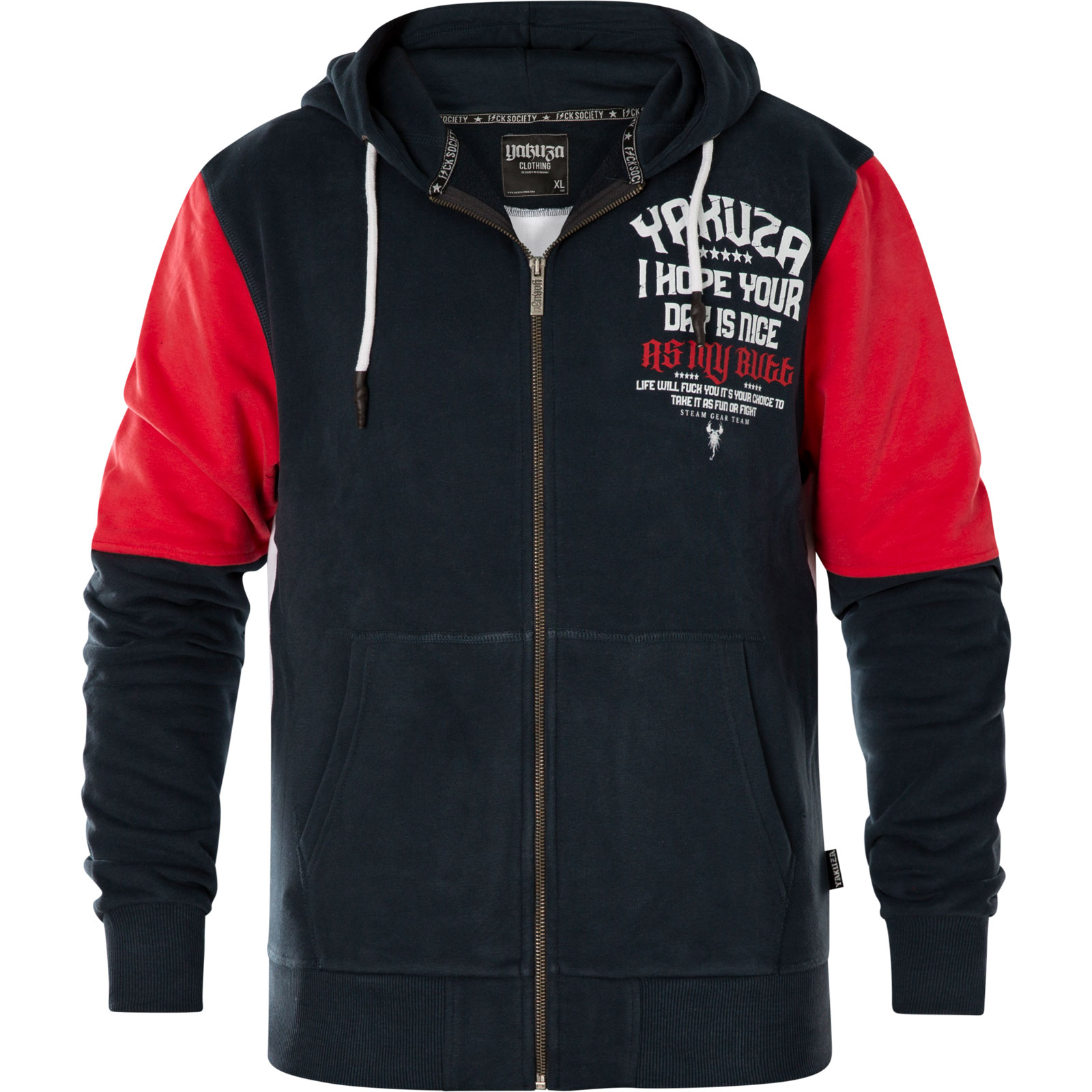 Pánská mikina Yakuza NICE DAY TRI FACE ZIP HZB 19009 carbon