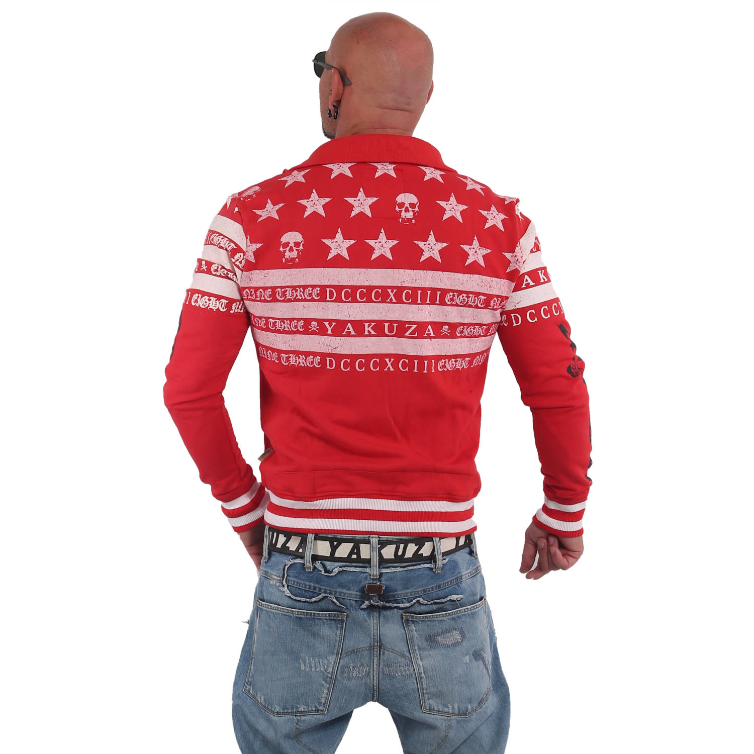 Pánská mikina Yakuza SKULLS ZB 14018 ribbon red