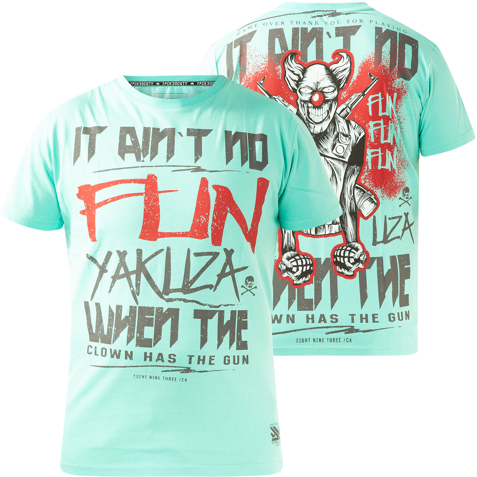 Pánské triko Yakuza NO FUN TSB 17032 turquoise