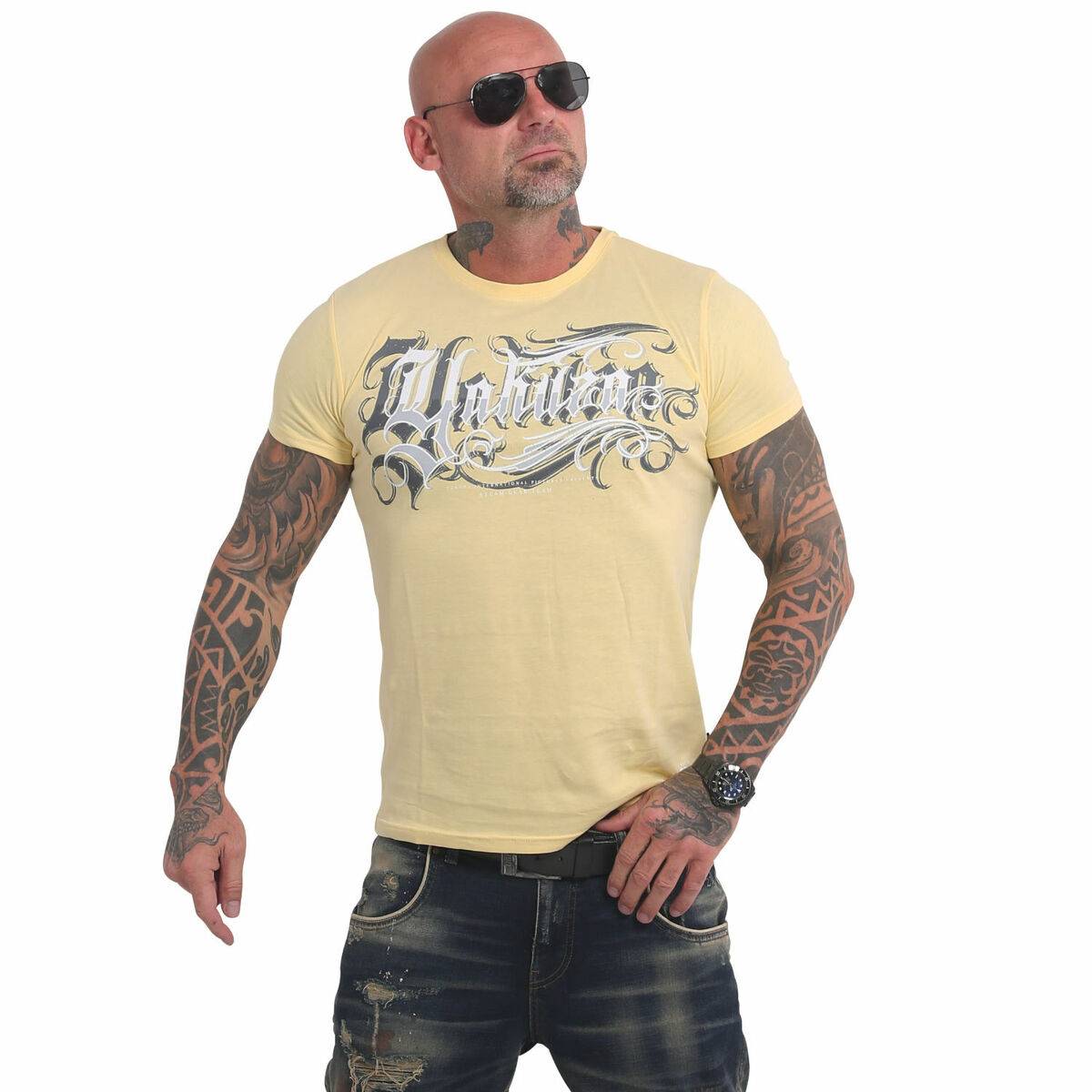 Pánské triko Yakuza GLORY TSB 17026 pale banana