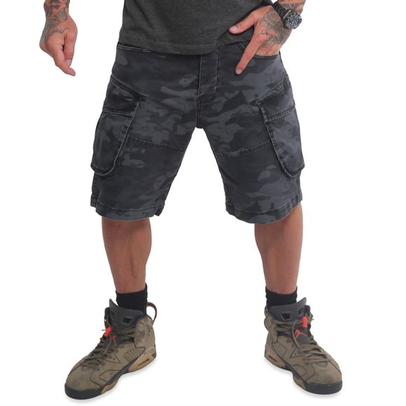 Pánské Yakuza Kraťasy Cargo ANCIENT CSB 22067 camouflage grey