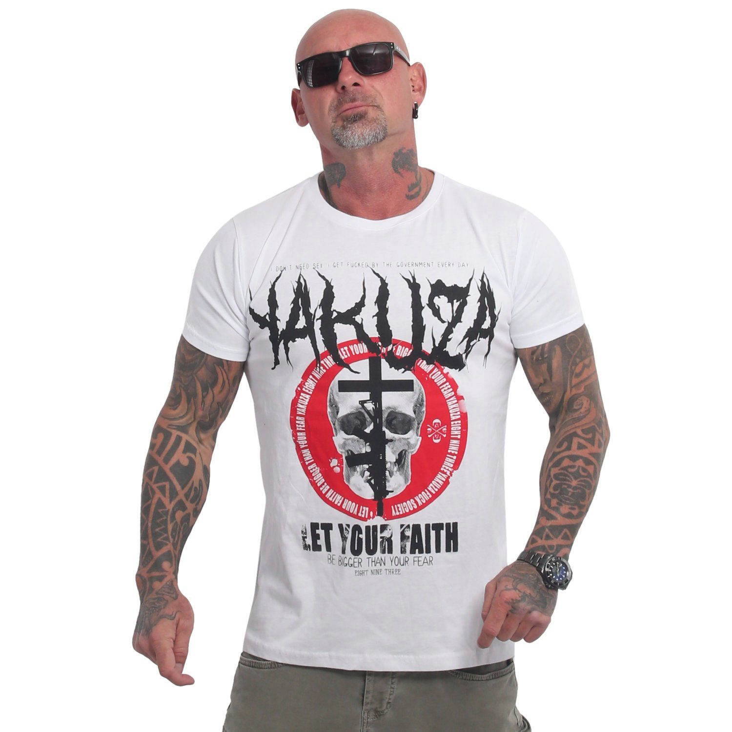 Pánské triko Yakuza FAITH TSB 23031 white