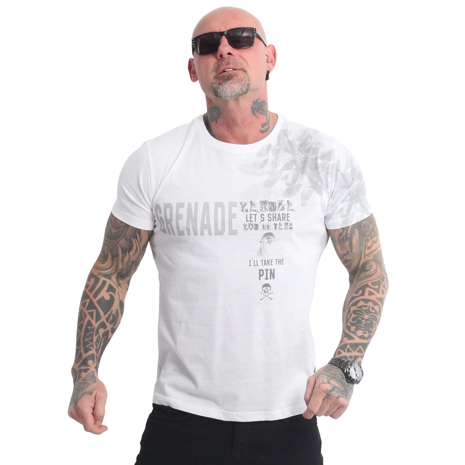 Pánské triko Yakluza grenade TSB 22016 white