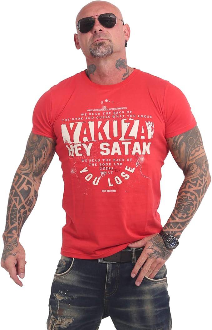 Pánské triko Yakuza Hey Satan TSB 17023 ribbon red