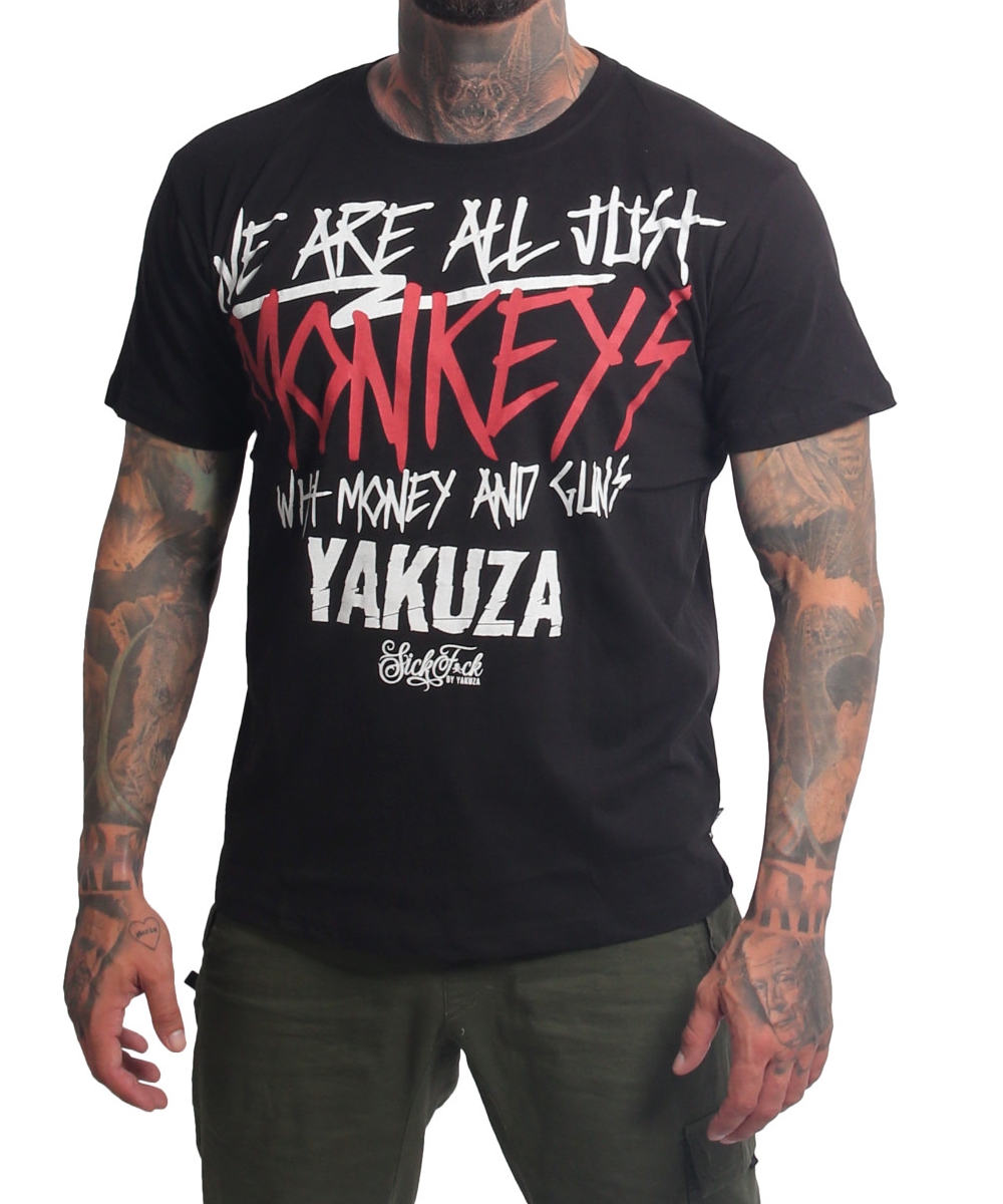 Yakuza pánské tričko MONKEYS REGULAR TSB 26011 Black