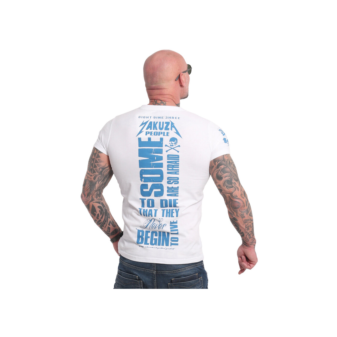 Pánské triko Yakuza AFRAID TO DIE TSB 18054 white