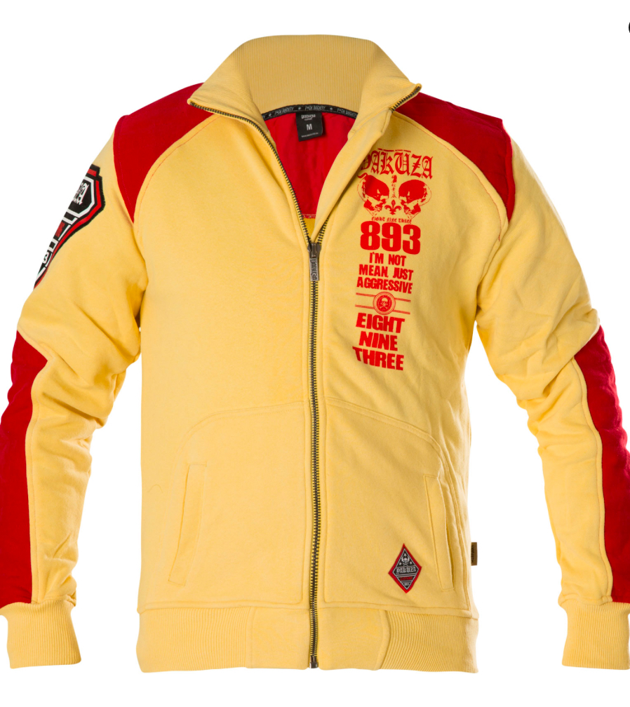 Pánská mikina Yakuza LILY SKULL ZB 13018 pale banana