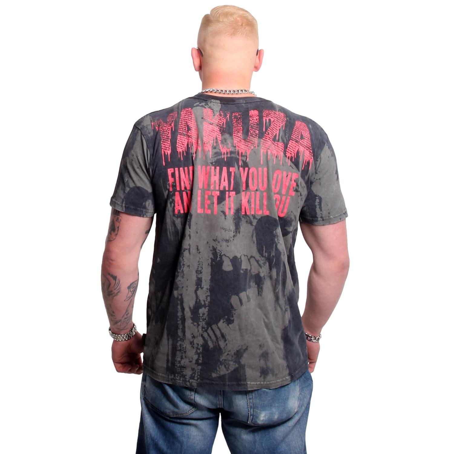 Pánské triko Yakuza Crashed Skull Allover TSB 24032 black