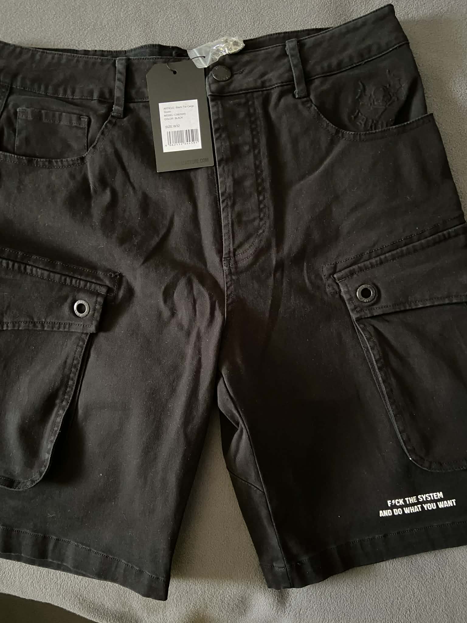 Yakuza Cargo šortky BLACK TAR CSB 25049 Black