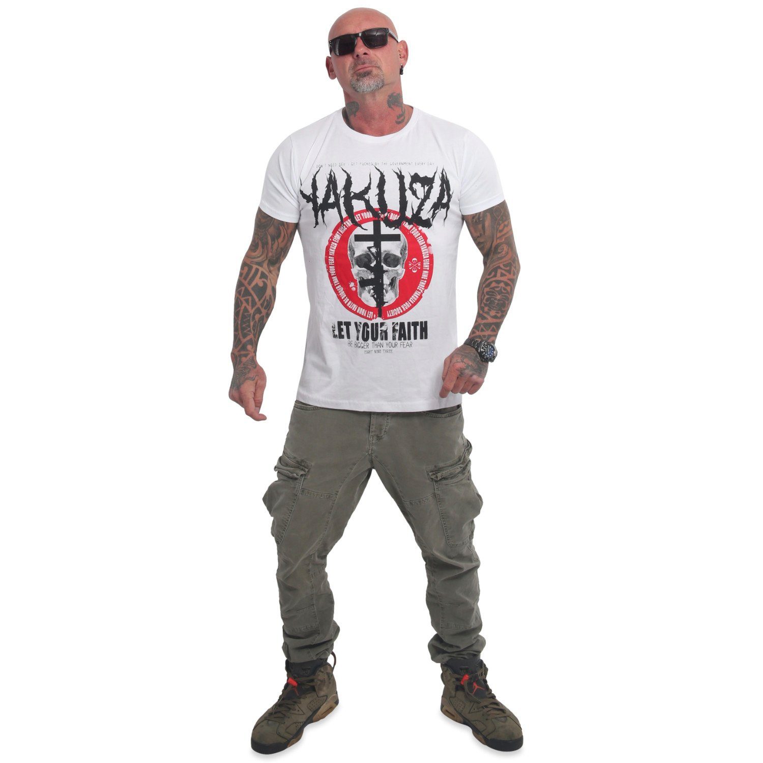 Pánské triko Yakuza FAITH TSB 23031 white