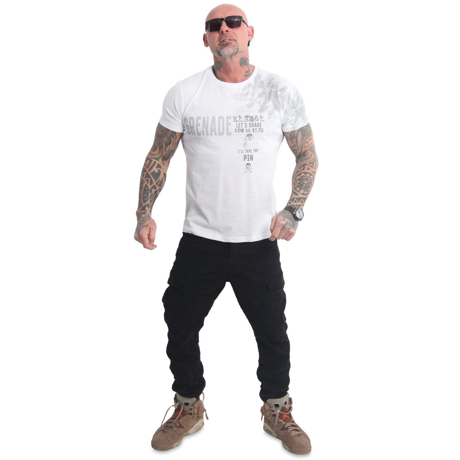 Pánské triko Yakluza grenade TSB 22016 white