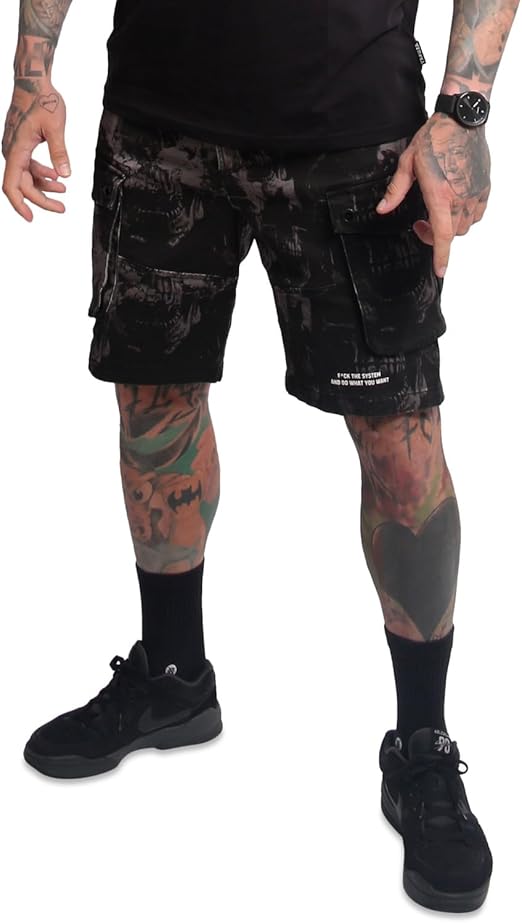 Yakuza Cargo šortky ROCKSTARZ CSB 25047 Black