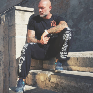 Yakuza tepláky pánské PATCHED LOOSE JOB 23050 black