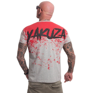 Pánské triko Yakuza SPLASH ALLOVER TSB 23043 grey/red