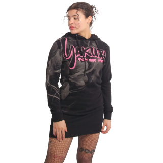 Dámské mikinové šaty Yakuza NIGHT FLOWER GKB 25108 black