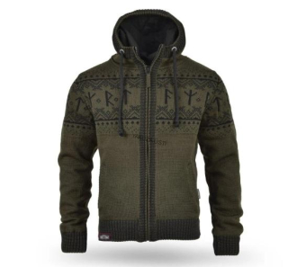 Svetr Runa olive zateplený svetr na zip Thor Steinar SJ 50047